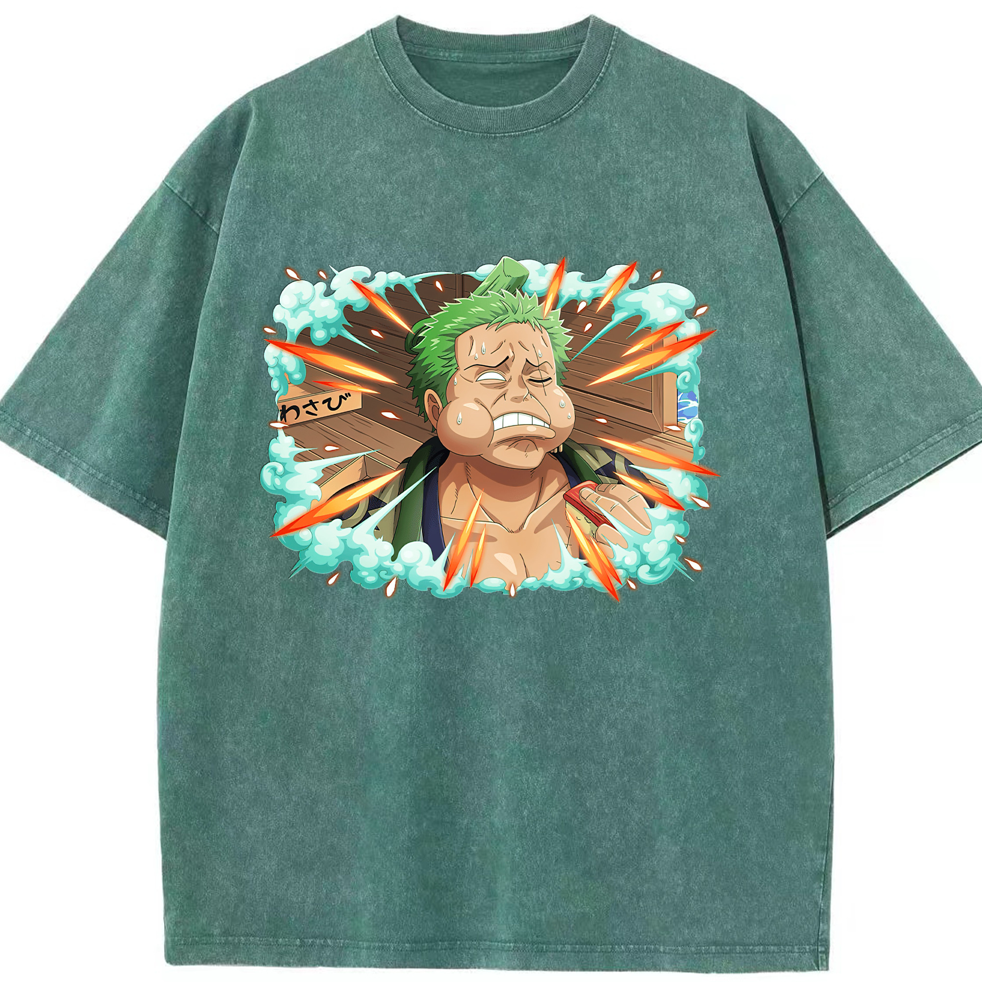 ワンピース ロロノア・ゾロ ONE PIECE Roronoa Zoro 綿100% ヴィンテージ風 半袖Tシャツ（フロントプリント）
